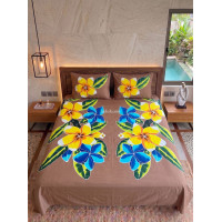 Hand Painted Rayon Bedsheet Set King Size
